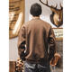 CK American retro heavyweight sweatshirt men's spring and autumn trendy Henry collar long-sleeved Polo shirt men's autumn and winter loose top Brown Brown M Suitable for 100-125 Jin Jin equals 0.5 kg