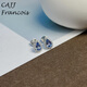 CAJJ Francois 0.75 carat tanzanite stud earrings for women, natural colored gems, jewelry gemstones, 925 silver inlay, tanzanite stud earrings