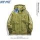 
NY-MR trendy brand co-branded work jacket for men and women same style spring and autumn outdoor casual hooded trendy charge jacket top JKCY-9276# Rice apricot color XL