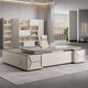 Boss desk office desk, simple and modern executive desk, light luxury office furniture, aluminum alloy with Bafangcai style decoration, 2.0 meters luxury double cabinets