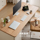 Genji Muyu Solid Wood Desk Log Cream Style Office Desk Study Home Oak White Computer Desk with Lower Cabinet (Warm White) 1.4 Meter Desk with Lower Cabinet (Excluding Chair)