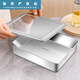 304 stainless steel square plate flat plate rectangular box with lid deep plate tiramisu utensils thickened tray 304 narrow edge sanded 33*15*6cm