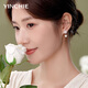 
Silver Qianhui sterling silver camellia pearl earrings for women high-end earrings fashion earrings birthday gifts for girlfriends and girlfriends 3 Camellia pearl earrings/rose gold + seven warehouse delivery/the next day delivery exquisite gift box for wife/jewellery certificate/Valentine's Day girls' gift