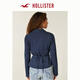 HOLLISTER25 New Autumn and Winter Y2K Hot Girl Slim Waist Belted Poplin Shirt Women's 340-5486 Navy Blue L (165/96A)