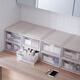TENMA Japanese Tenma Plastic Drawer Storage Box Baby Wardrobe Clothing Organizing Underwear Storage Box Pants Storage Box F3923-Light Khaki (Made in Japan) 2 packs