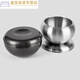 Bottle bowl and rice bowl in temple tableware vegetarian bowl monk rice bowl stainless steel double-layer heat insulation monk rice bowl for meal cotton bowl bag-coffee color