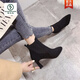 BOOTS DE LA CELEBRADA DE LA CARLECIDAD DEL ENTERNEA DE LA CARLECIDAD DE LA PARTICINA PEQUEÑA BOTAS CORTAS DE LA MUJER PARA MUJER Y AUTORMAS SOLITAS SOLITAS SOCKS BOTAS TIELAS PUNTADOS TELOS DEL TELOS altos Tacones de invierno Botas desnudas de invierno Color de albaricoque 37