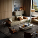 Charmantes Master-Licht Luxusleder-Sofa Wohnzimmer 2024 Neues minimalistisch funktionelles Sofa Elektrisches Rückenlehre Luxushaus Full House High-End-Anpassung Ecke 4.39m Modul 1421 V-Klasse Full Leder funktionales Sofa Titanium Schwarz