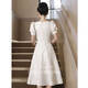 Seidler Evening Dress Light Luxury Niche High-end Engagement White Daily Wear Stunning Princess Dress Adult Ceremony Girl Host Off-White M (Recommended 96-105 Jin [Jin equals 0.5 kg])