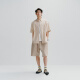 Peacebird men's casual shirt jacquard full-page checked shirt men's short-sleeved summer simple light yellow first batch (wide type) XL