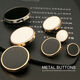 Mingjin metal button buttons, high-end round top coat buttons, women's woolen windbreaker cuff buttons, suit buttons, men's suit buttons, 3# black gold rim, free sewing kit, 15mm, 10 pieces, cuffs