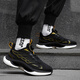 2025 new sports shoes men's autumn and winter shoes rotating button running shoes ultra light shock-absorbing and breathable shoes men 9888-Black Gold [upgraded version] 43