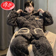 
LangSha 2025 new winter men's pajamas winter thickened plush coral velvet three-layer cotton jacket spring and autumn home clothing G679 standard M-size [suggested height about 165, weight