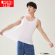 Red bean vest men's Xia Modal slim and markless base shirt men's round neck versatile sports vest pearl white 175