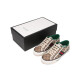 Gucci (Gucci) Men's Tennis 1977 Serie Fabric Lace-Up Casual Sports Shoes 606111 HVK20 9766 Patrón Beige / Ebony GG 44 / marca Código original de la marca 10