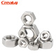 Creaby304 stainless steel hexagonal nut 201/316 hexagonal nut fine tooth anti-thread screw cap large national standard DIN934 M5 (50 pieces) 304 material