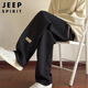 JEEP SPIRIT Jeep pants men's casual pants men's spring and autumn loose straight sportswear trousers black L