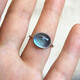 Libiao natural aquamarine ring live ring silver jewelry 925 ice blue women's/men's inlay 1026