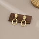 Sili's simple temperament, cold style, matte hollow oval earrings, fashionable daily commuter ear clips, no ear piercings for women [1392] Matte oval ear pin