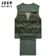 JEEP SPIRIT Jeep Vest Men's Spring and Autumn Outdoor Fishing Multi-Pocket Jacket Sleeveless Vest Top Men's Clothing Khaki 3XL
