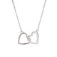 YIZUN. CHOMEL 999 pure silver love double ring necklace for women ins niche heart-to-heart pendant necklace as a Valentine's Day gift for your girlfriend 999 pure silver - love double ring necklace - silver white