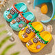 Remtin cartoon hole children's slippers soft sole non-slip indoor and outdoor wear anti-collision bag head home cute hole shoes for boys and girls 2385-6-Lake blue size 34-35 size/foot length 20.5-21 wear