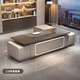 Hanjitangyu high-end office desk and chair combination boss desk chairman business president desk executive desk office furniture complete set 2.8 meters president desk Venetian wood grain + dawn gray
