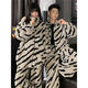 Coral velvet couple pajamas for women that can be worn outside, winter style plus velvet and thickened, high-end striped men's home clothes set XY Velvet #66731 Male L (weight 95-120
