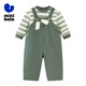 Mini Bala boys and girls long-sleeved suit autumn baby children's T-shirt overalls moisture-absorbent and quick-drying green tone 00444 110 cm