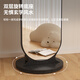 Small craftsman dressing mirror and coat rack integrated rotating full-body mirror multi-functional mobile floor mirror white 165*40