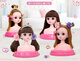 Girls toys children's house play cosmetics hair comb hair doll set Princess house play cosmetics [color box] black hair + necklace + makeup box