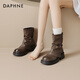 Daphne Short Boots Women's Spring and Autumn Martin Boots Women's 2024 New Maillard Boots Women's Thick Solemn Versatile Brown Pants Boots