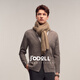 Jodoll Jodon [анти-толковаемое машина для стирки] Кардиганский мужской случайный мягкий отворотный лацкат чисто шерсть кофе серой 48