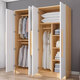 Shuxun door-to-door installation wardrobe modern simple solid wood clothes rail economical simple assembly rental bedroom two doors 80*40*180 warm white + walnut color self-installation