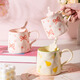 Persson Ceramic Mug Girls' Water Cup Home Special Super Beautiful Cup Couple Breakfast Cup Coffee Cup Cute Bow-Single Cup 400ml