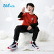 361 Children's Clothing Children's Sweatshirt 25 Winter Boys' Medium and Large Children's Velvet Warm Windproof Pullover Sweatshirt Red 150