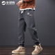 ARNTARE official trendy brand pants for men in autumn and winter solid color loose and versatile sports leggings trousers for teenagers casual pants men's sweatpants khaki (NE01) XL (weight 120-140Jin [Jin equals 0.5 kg])