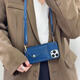Aplicable a iPhone13 Case de teléfono móvil de billetera de monedas iPhone13 Case de cuerda Crossbody Corta Crossbody Corta de cuero iPhone7/8