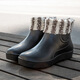 Shurong modische Regenschuhe Frauen kurze Regenstiefel Dicke alleinige Küche nicht rutschern im Freien mit Gummischuhen wasserdichte Outdoor-Angelauto Waschwasserschuhe Frauen Grün 38