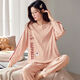 Langsha (langsha) pure cotton pajamas for women in spring and autumn cotton long sleeves trousers for students ins dormitory can wear home clothes suits 9922 M 80-95Jin [Jin equals 0.5 kg]