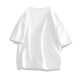 Cotton to national trend brand men's T-shirt men's pure cotton trendy solid color small white loose casual short-sleeved white XL