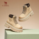 骆驼（CAMEL）【山韵】马丁靴厚底大黄靴经典百搭女靴 L24W076644杏色 36
