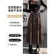 A-line skirt for women 2025 new autumn and winter pleated long skirt, high-end, small, suede, versatile, black, one size