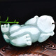Una pieza de mano Jade Jade Pixiu de mil años, la pieza de mano de la mano de jade de gris hielo para hombres, el plato y el jade se pueden usar como colgantes de cintura, cinco pixiu estilo QZF3881i