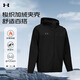Under Armor UA Sports Jacket Men's Early Spring Velvet Hooded Woven Jacket Outdoor Windproof Casual Sportswear Black 24600408-001 XL (Recommended weight 160-180Jin Jin equals 0.5 kg)