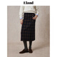 ELAND 40% sheep wool Eland skirt women's college plaid H-shaped slim skirt 25 autumn new style dark gray (17) D/Grey S 160