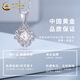 China Gold (CHINA GOLD) pt950 platinum necklace for women, platinum crushed ice four-leaf clover pendant, Valentine's Day birthday gift for girlfriend and wife PT950-crushed ice four-leaf clover pendant, free S925 chain, about 1.6g