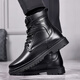 
Western Region Camel Martin Boots Men's Genuine Leather Wool Warm Cotton Boots High-top Cowhide Working Outdoor Thick Snow Boots Winter 3519 Black [Fur Integrated Flat Bottom Style] 41