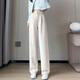 Rote Dragonfly High-End-Anzughose für Frauen in Frühlings- und Frühlingshosen Hosen hohe Taille, drapierte gerade Beinhosen plus Samt-Hose Casual Hosen 6636# ku Wolle Aprikosenhosen plus Samt [vorgeschlagen 91-102jin [Jin gleichen 0,5 kg]]]