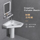 Triangular basin wash basin small apartment bathroom corner pedestal basin mini corner pedestal wash basin household A type pedestal basin + hot and cold complete set 26X26 cm
